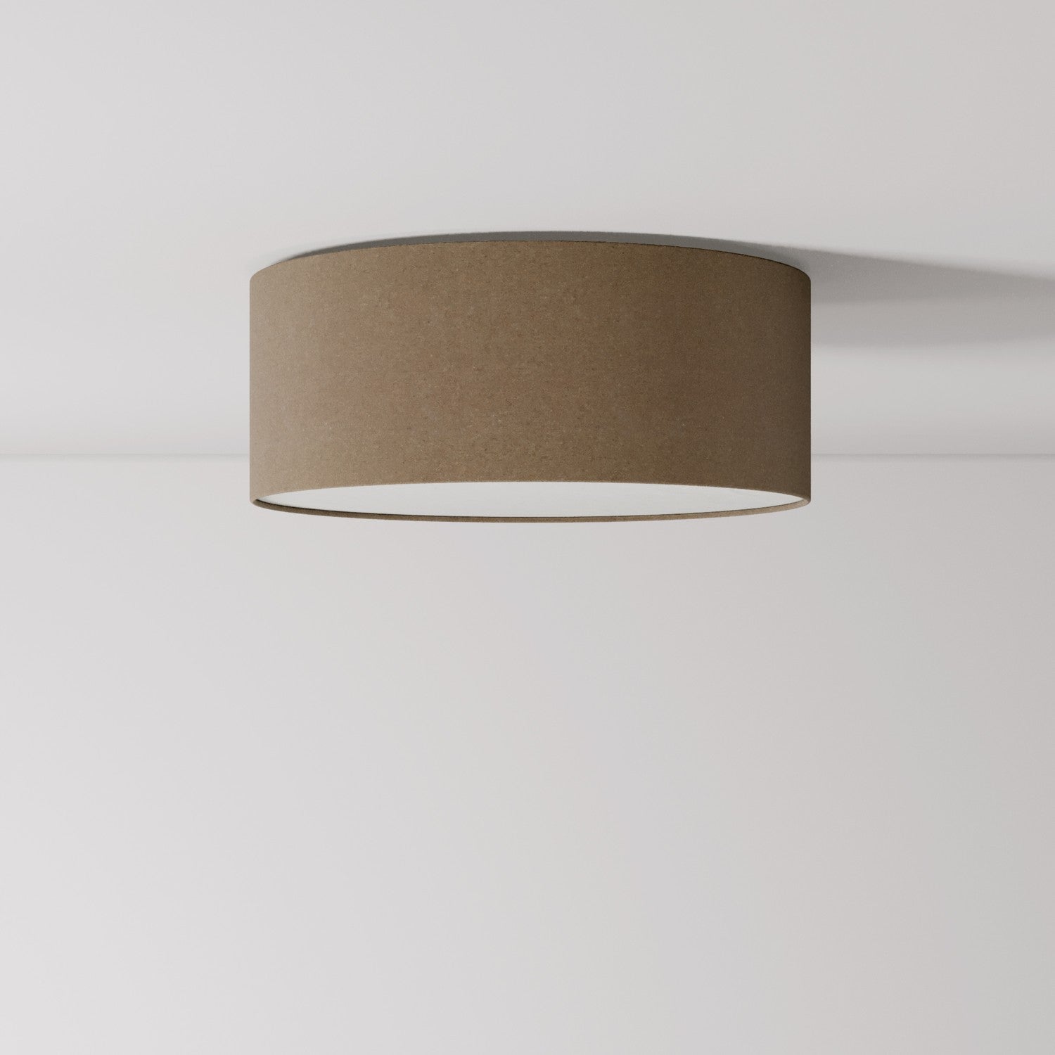 Plafoniera in tessuto Small - Made in Italy - Lana Marrone - Creative Cables