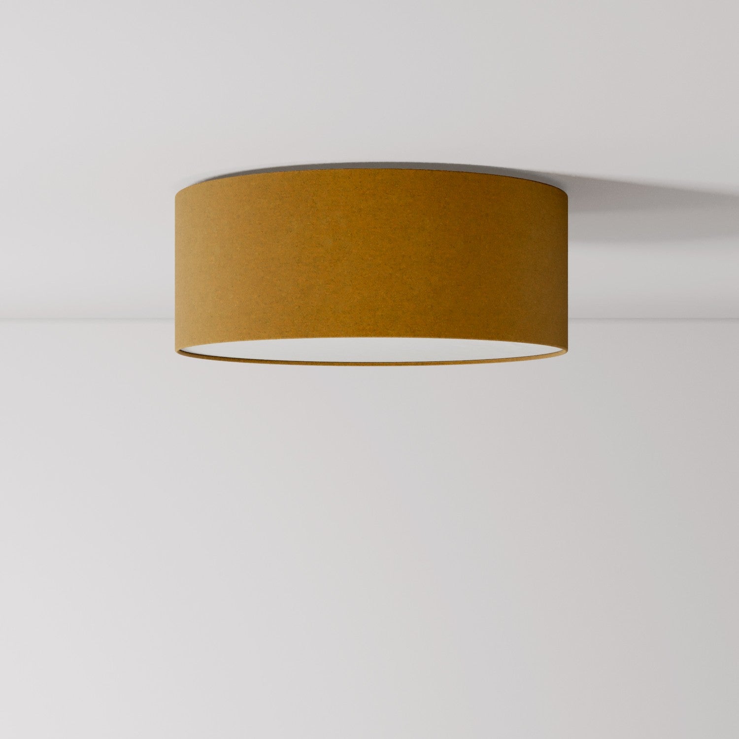 Plafoniera in tessuto Small - Made in Italy - Lana Senape - Creative Cables