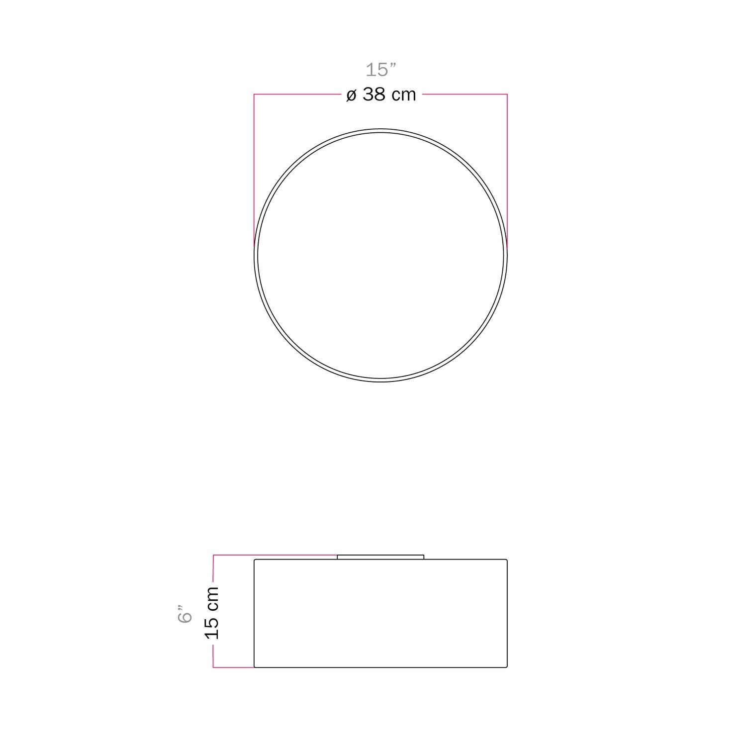 Plafoniera in tessuto Small Teletta azzurro severo - Made in Italy