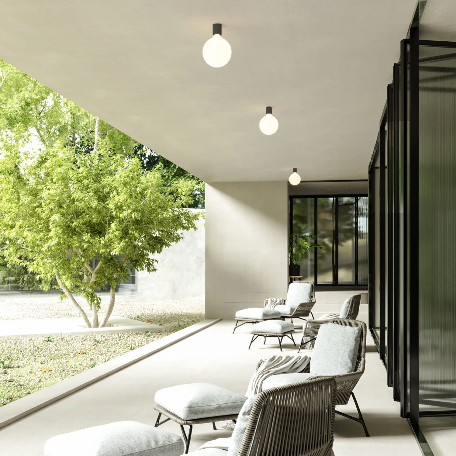 Portalampada E27 Nero da parete o soffitto - Waterproof IP44 - Creative Cables