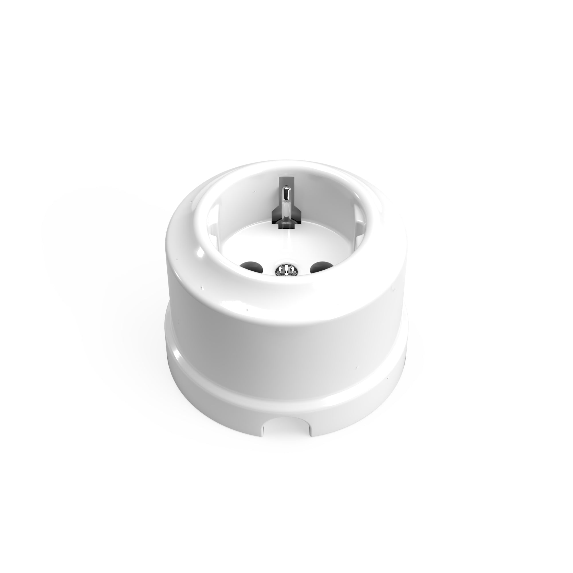 Presa Schuko in porcellana da parete - Bianco - Creative Cables