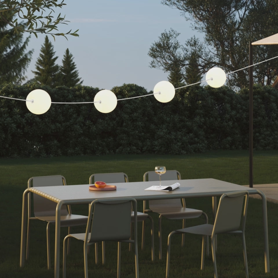 Video uploaden: Buiten-lichtslinger met 4 lichtpunten IP67 Olijfgroen - Marina4 Cherry