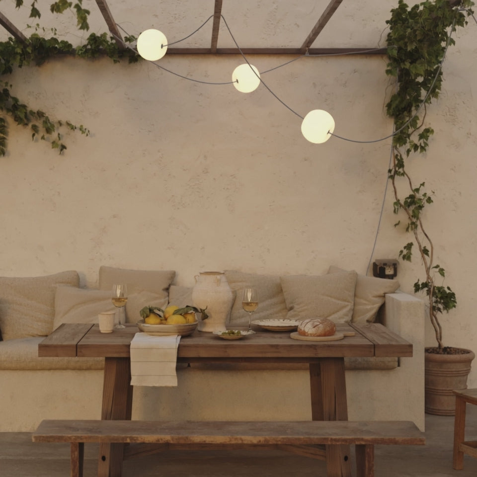 Video uploaden: Lichtslinger 3 lichtpunten voor buiten IP67 Wit Zand - Marina3 Cherry