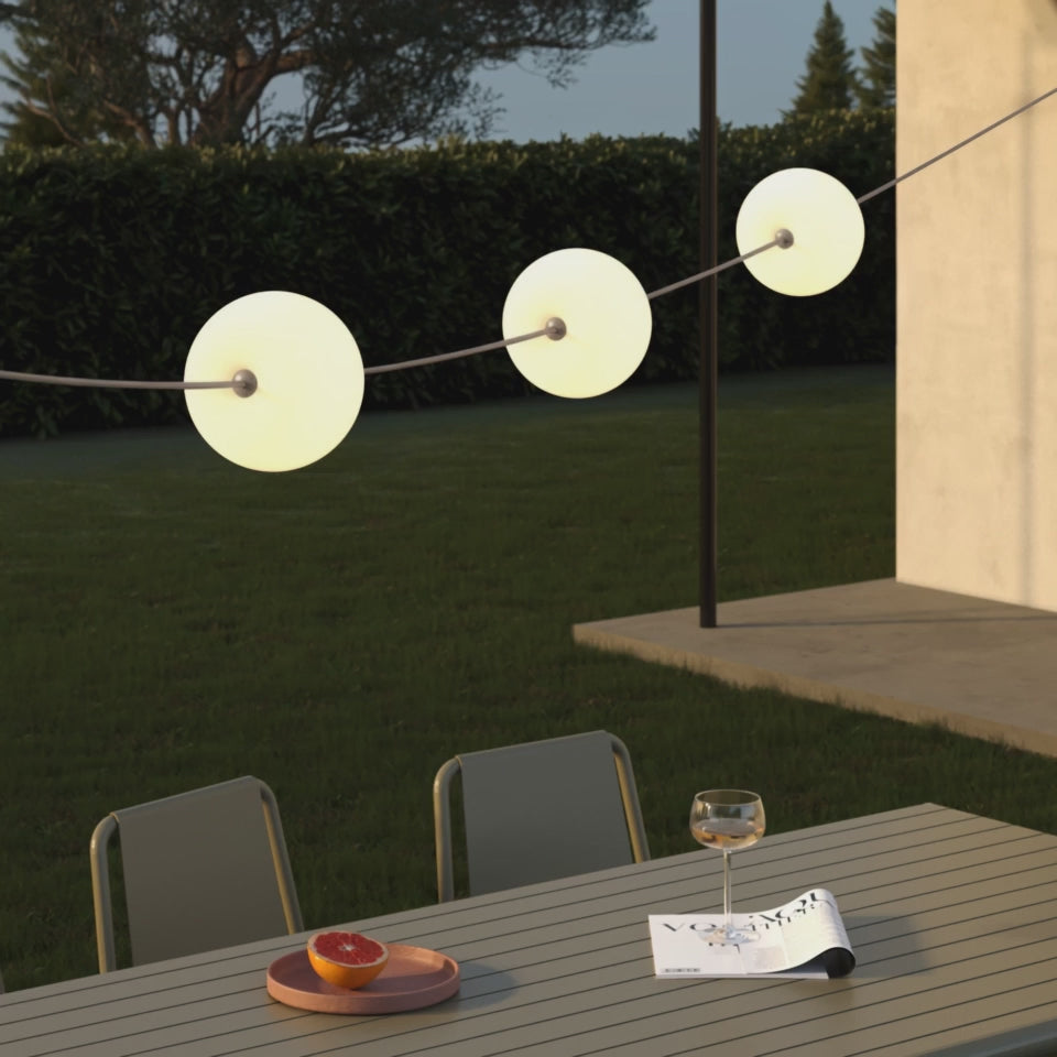 Video uploaden: Lichtslinger met 3 lichtpunten voor buiten IP67 Rood Zeester Marina - Marina3 Cherry