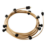 Ready-to-use 40ft String Light with 5 black Sockets, Hook and Plug - CN06