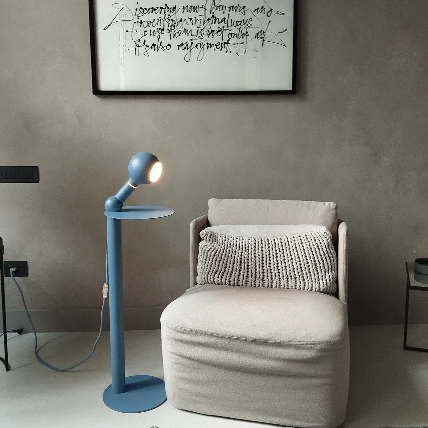 Rocco - Lampada da terra con lampadina Camo - Blu