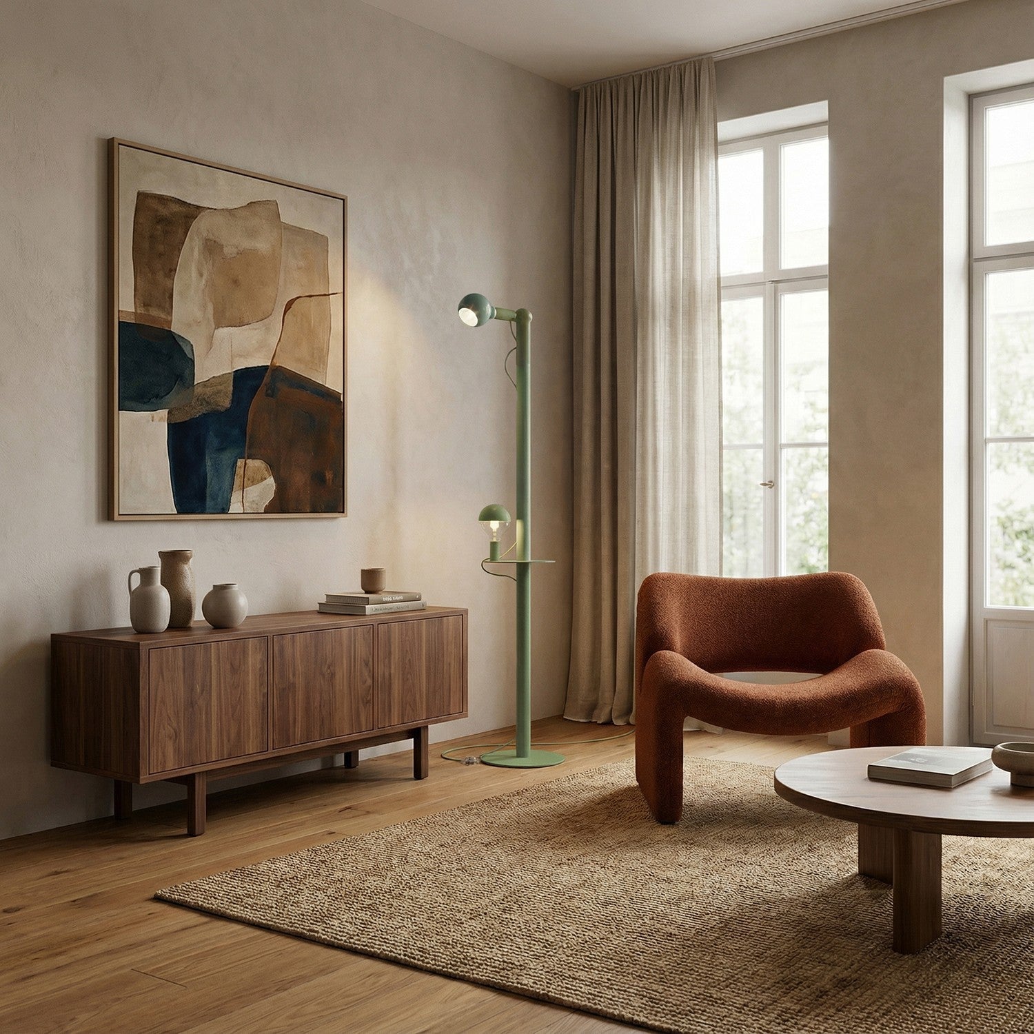 Rocco XXL - Lampada da terra con lampadina Maria e Camo - Verde