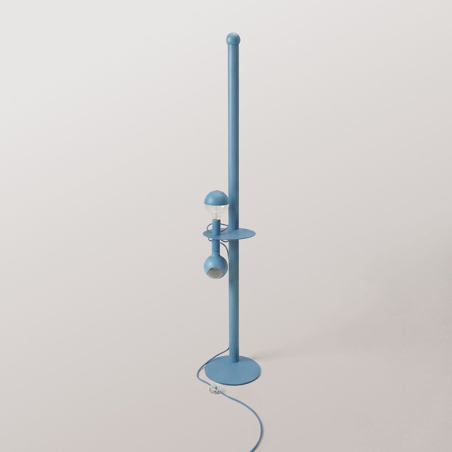 Rocco XXL - Lampada da terra con spina UK e lampadina Maria e Camo - Blu