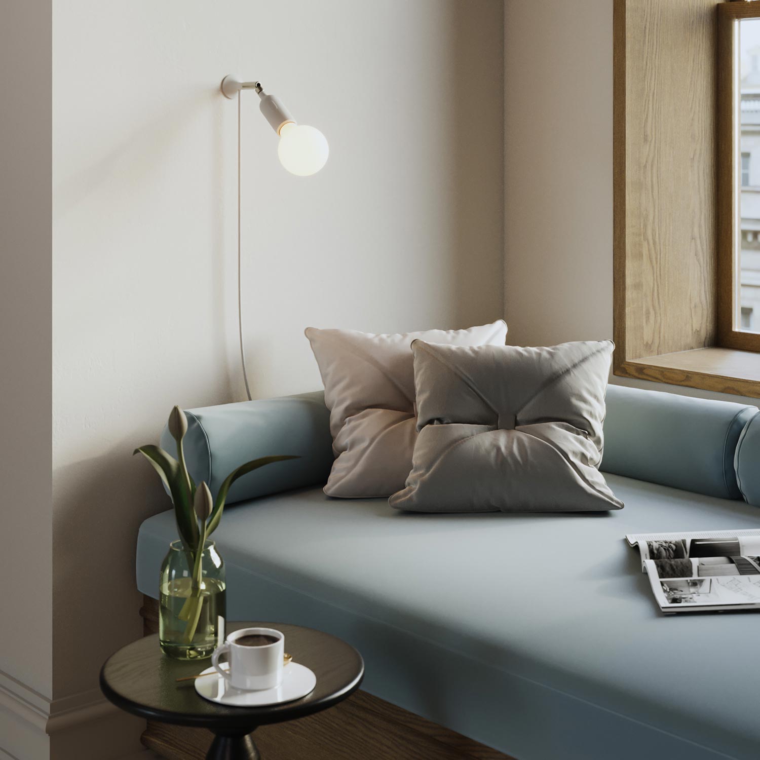 Rondella metallica da parete MAG - Y - Bianco opaco - Creative Cables