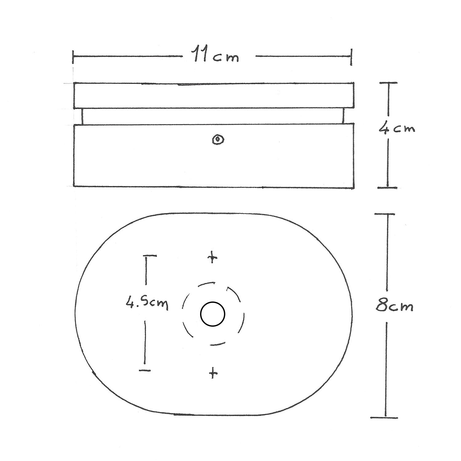 Rosone ovale in legno con un foro centrale e 2 fori laterali per cavo per catenaria e sistema Filé. Made in Italy - Bianco