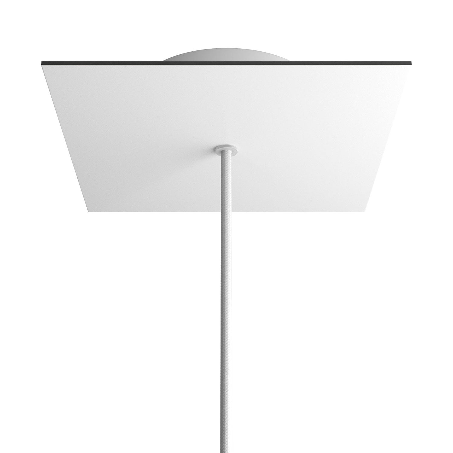 Rosone Rose - One quadrato, 200 mm con 1 foro e 4 fori laterali - Bianco opaco - Creative Cables