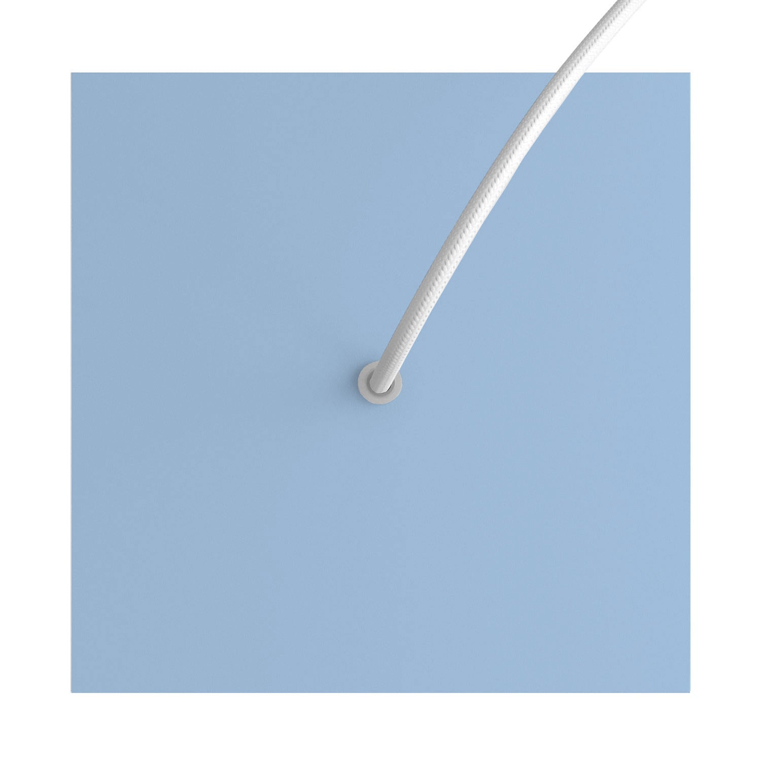 Rosone Rose - One quadrato, 200 mm con 1 foro e 4 fori laterali - Blu carta da zucchero - Creative Cables