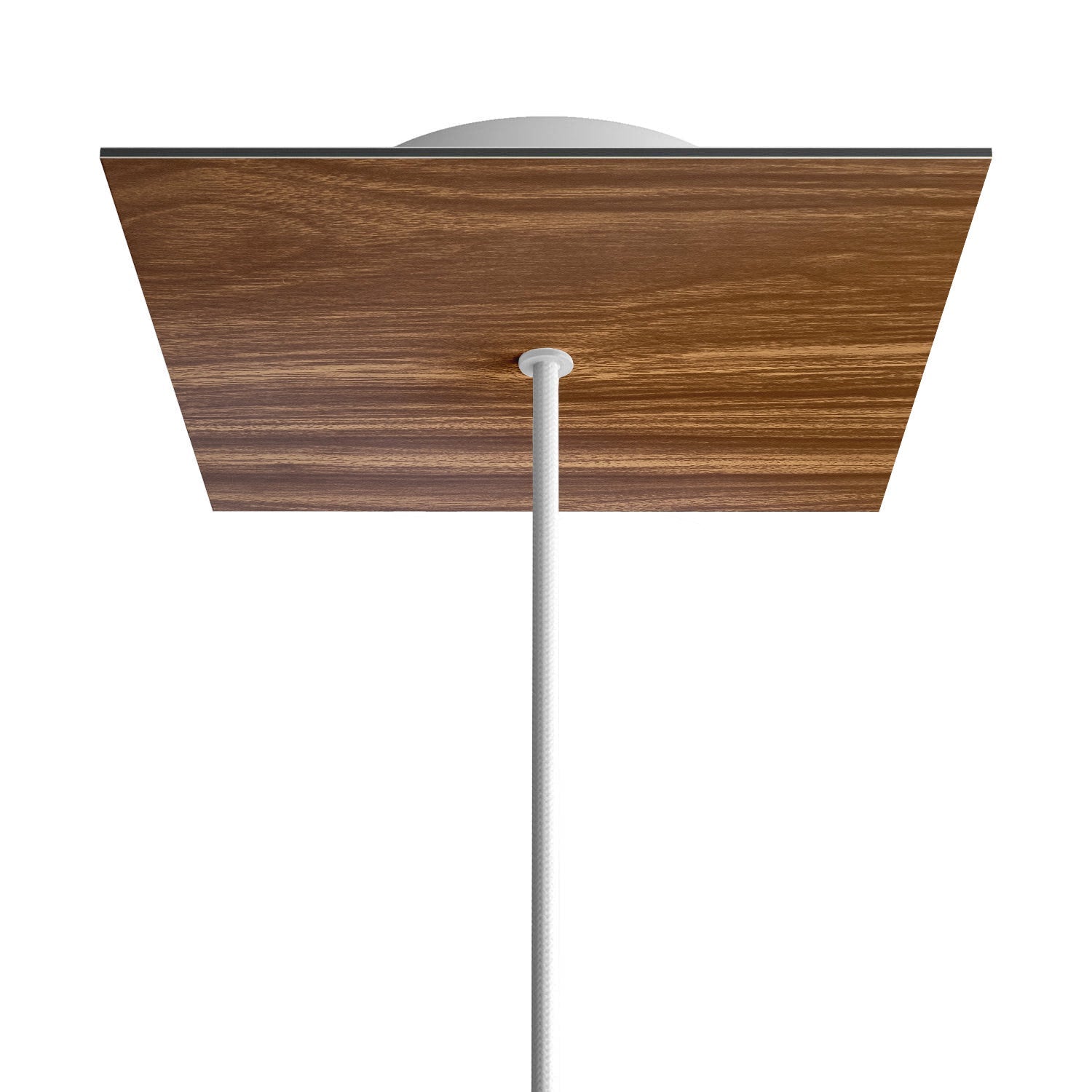 Rosone Rose - One quadrato, 200 mm con 1 foro e 4 fori laterali - Legno - Creative Cables