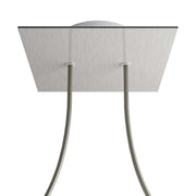 Rosone Rose-One quadrato, 200 mm con 2 fori e 4 fori laterali - Dibond Acciaio satinato Bianco