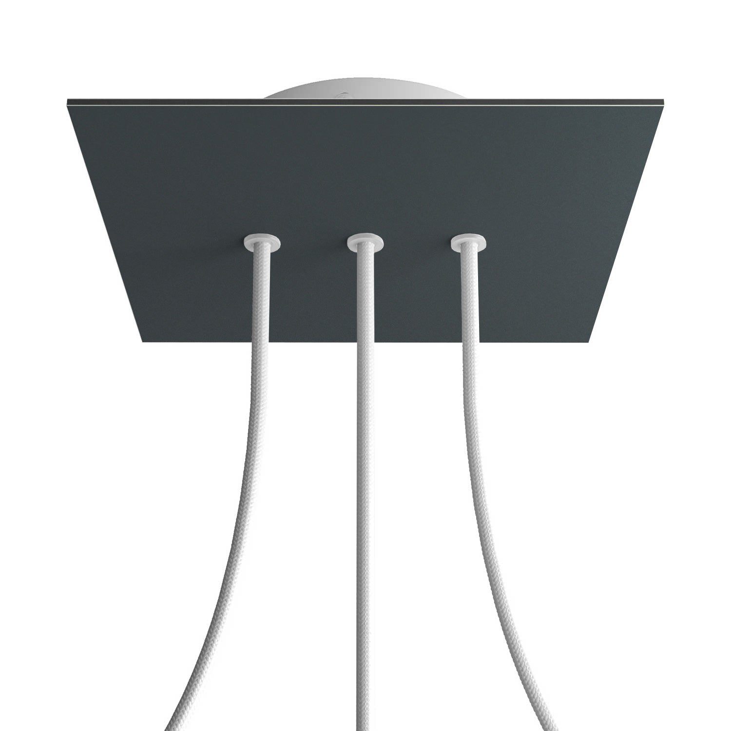 Rosone Rose-One quadrato, 200 mm con 3 fori in linea e 4 fori laterali - Antracite Bianco