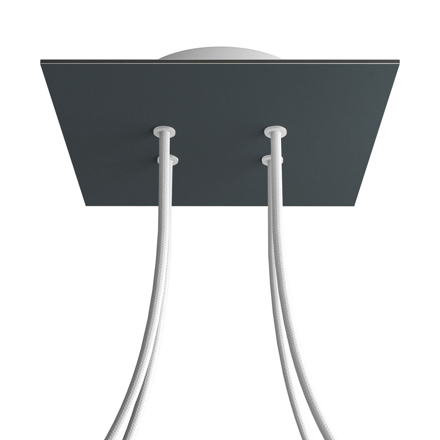 Rosone Rose - One quadrato, 200 mm con 4 fori e 4 fori laterali - Antracite - Creative Cables