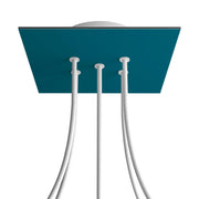 Rosone Rose-One quadrato, 200 mm con 5 fori e 4 fori laterali - Petrolio Bianco