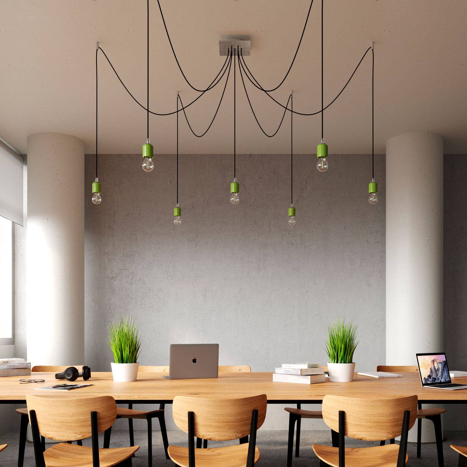 Rosone Rose-One quadrato, 200 mm con 7 fori e 4 fori laterali - Dibond Acciaio satinato Bianco