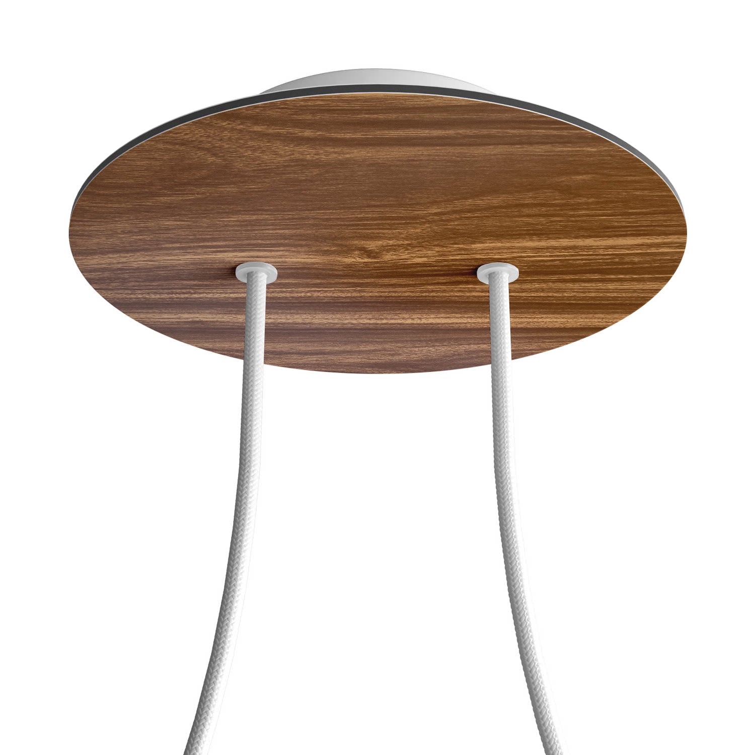 Rosone Rose - One rotondo, diametro 200 mm con 2 fori e 4 fori laterali - Legno - Creative Cables