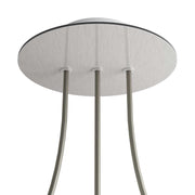 Rosone Rose-One rotondo, diametro 200 mm con 3 fori in linea e 4 fori laterali - Dibond Acciaio satinato Bianco