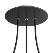 Rosone Rose-One rotondo, diametro 200 mm con 3 fori in linea e 4 fori laterali - Nero opaco Bianco