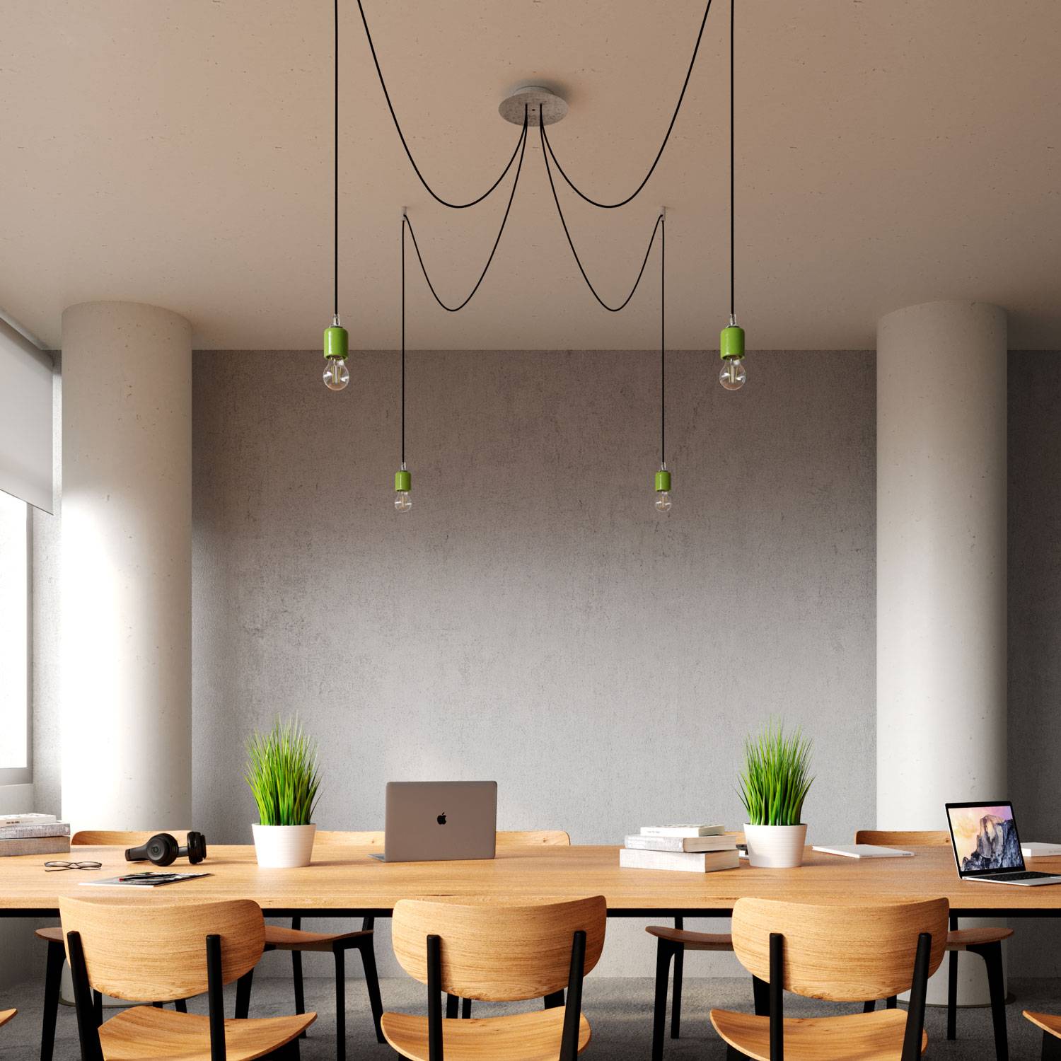 Rosone Rose-One rotondo, diametro 200 mm con 4 fori e 4 fori laterali - Petrolio Bianco