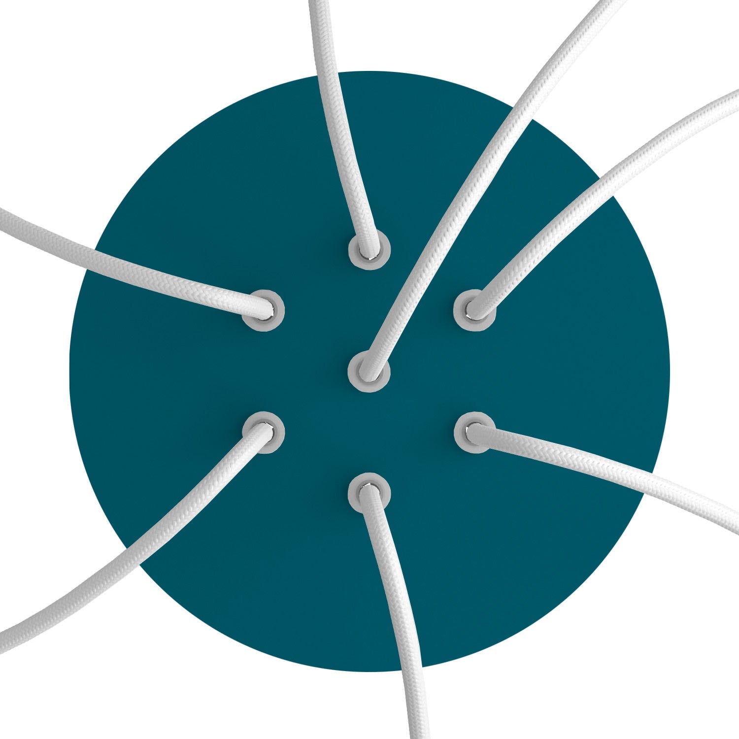 Rosone Rose-One rotondo, diametro 200 mm con 7 fori e 4 fori laterali - Petrolio Bianco