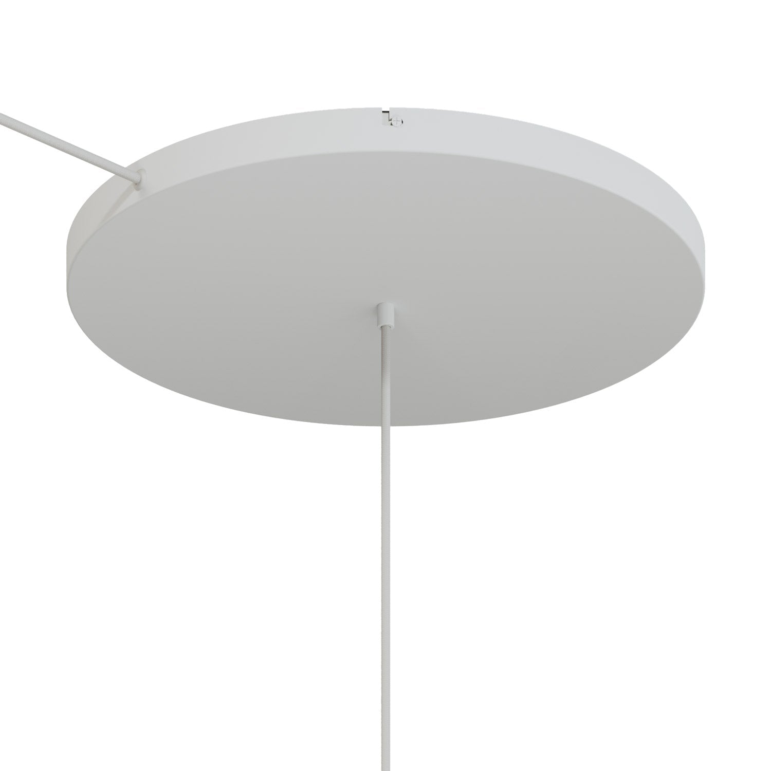 Rosone rotondo in alluminio Ø 50 cm con staffa e cavo di messa a terra, con 1 foro frontale - Bianco Opaco 1
