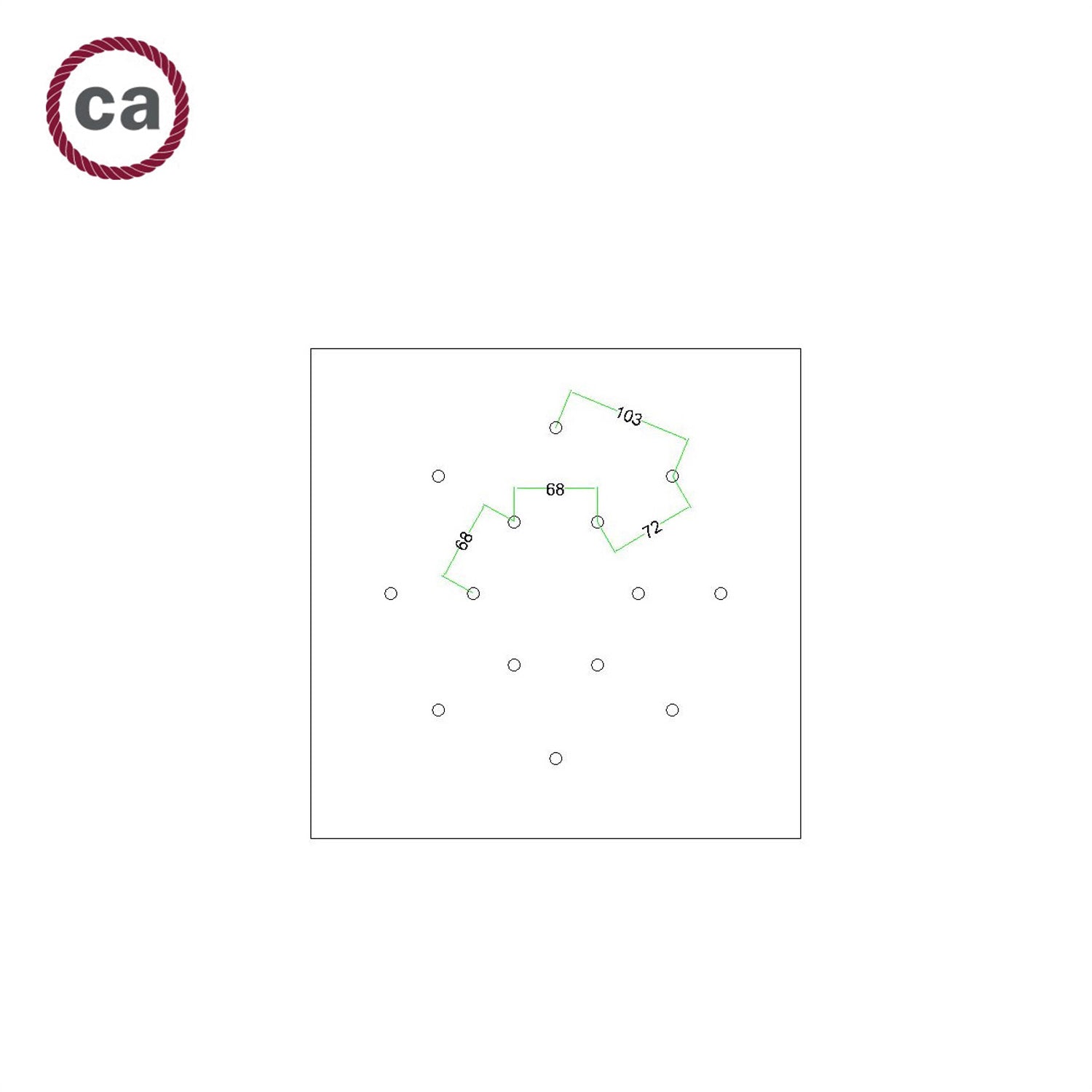 Rosone XXL Rose-One quadrato, 400 mm con 14 fori e 4 fori laterali - Cemento Bianco