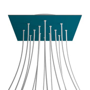Rosone XXL Rose-One quadrato, 400 mm con 14 fori e 4 fori laterali - Petrolio Bianco