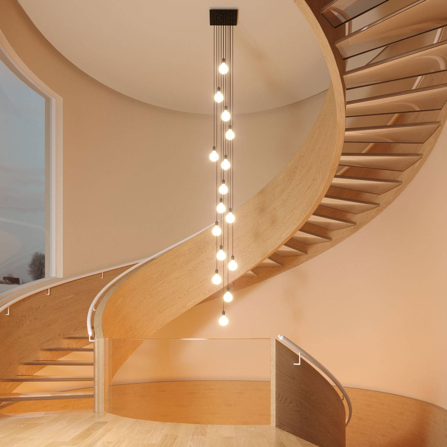 Rosone XXL Rose-One quadrato, 400 mm con 15 fori e 4 fori laterali - Bianco opaco Bianco