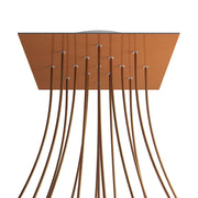 Rosone XXL Rose-One quadrato, 400 mm con 15 fori e 4 fori laterali - Dibond Rame satinato Bianco