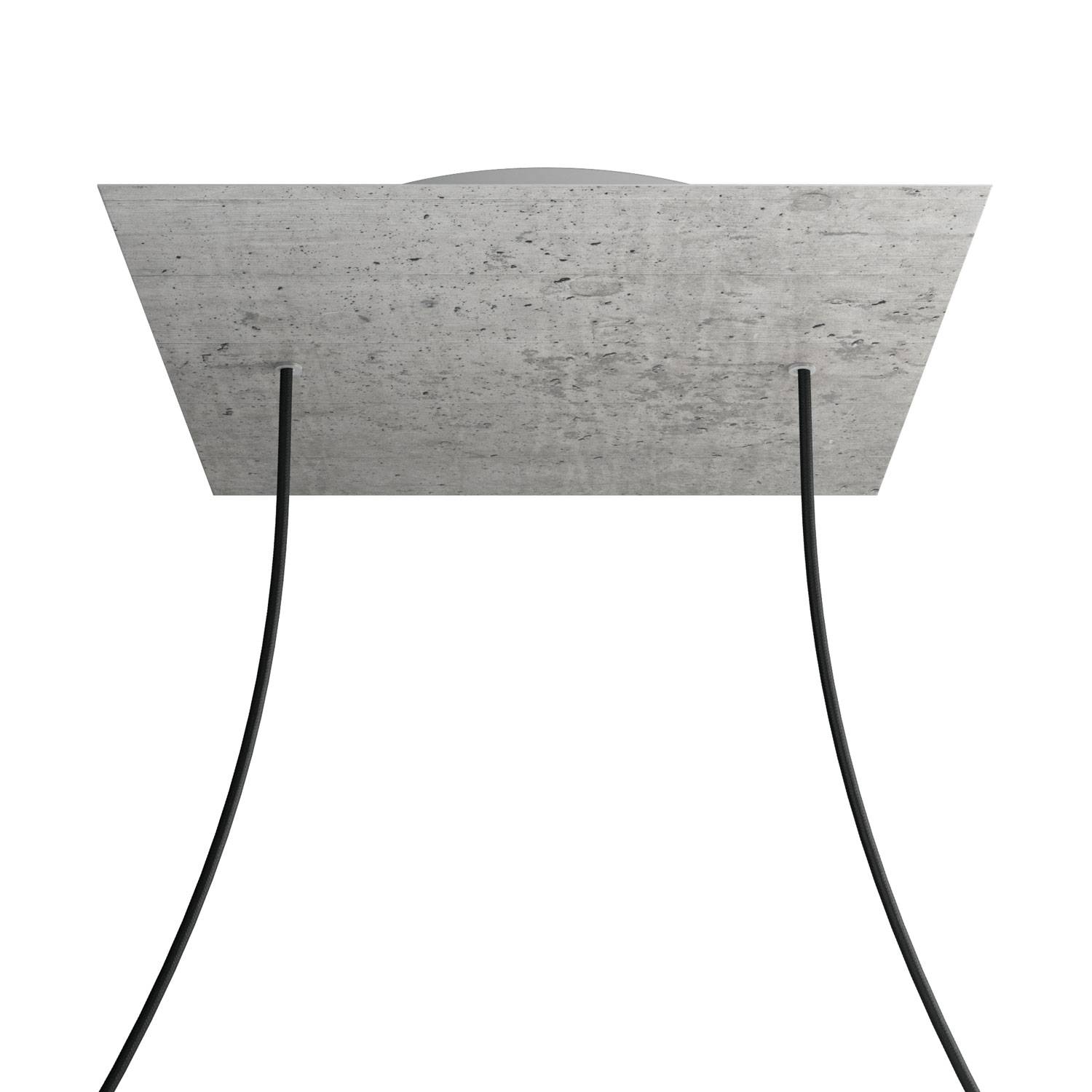 Rosone XXL Rose-One quadrato, 400 mm con 2 fori e 4 fori laterali - Cemento Bianco