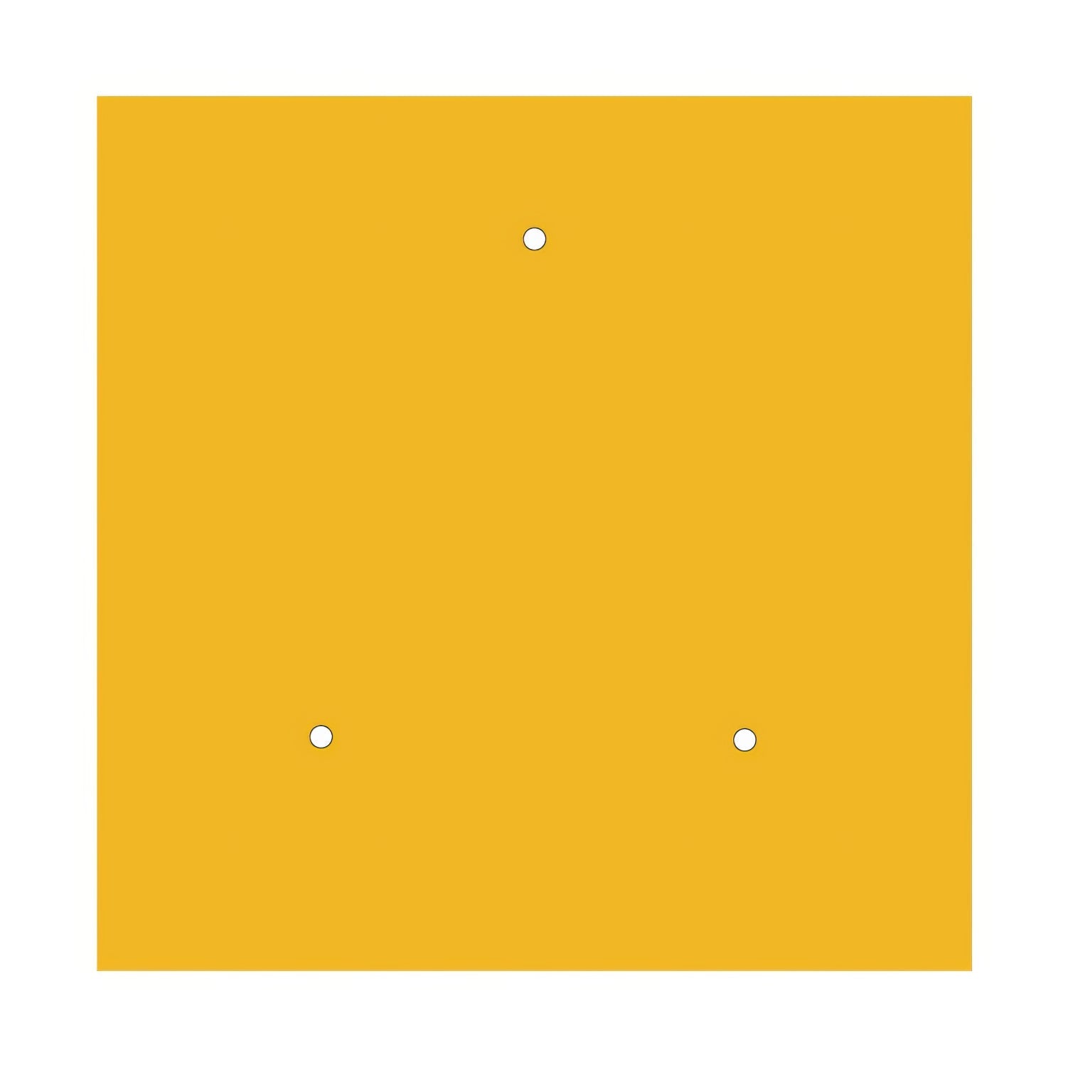 Rosone XXL Rose-One quadrato, 400 mm con 3 fori e 4 fori laterali - Mostarda Bianco