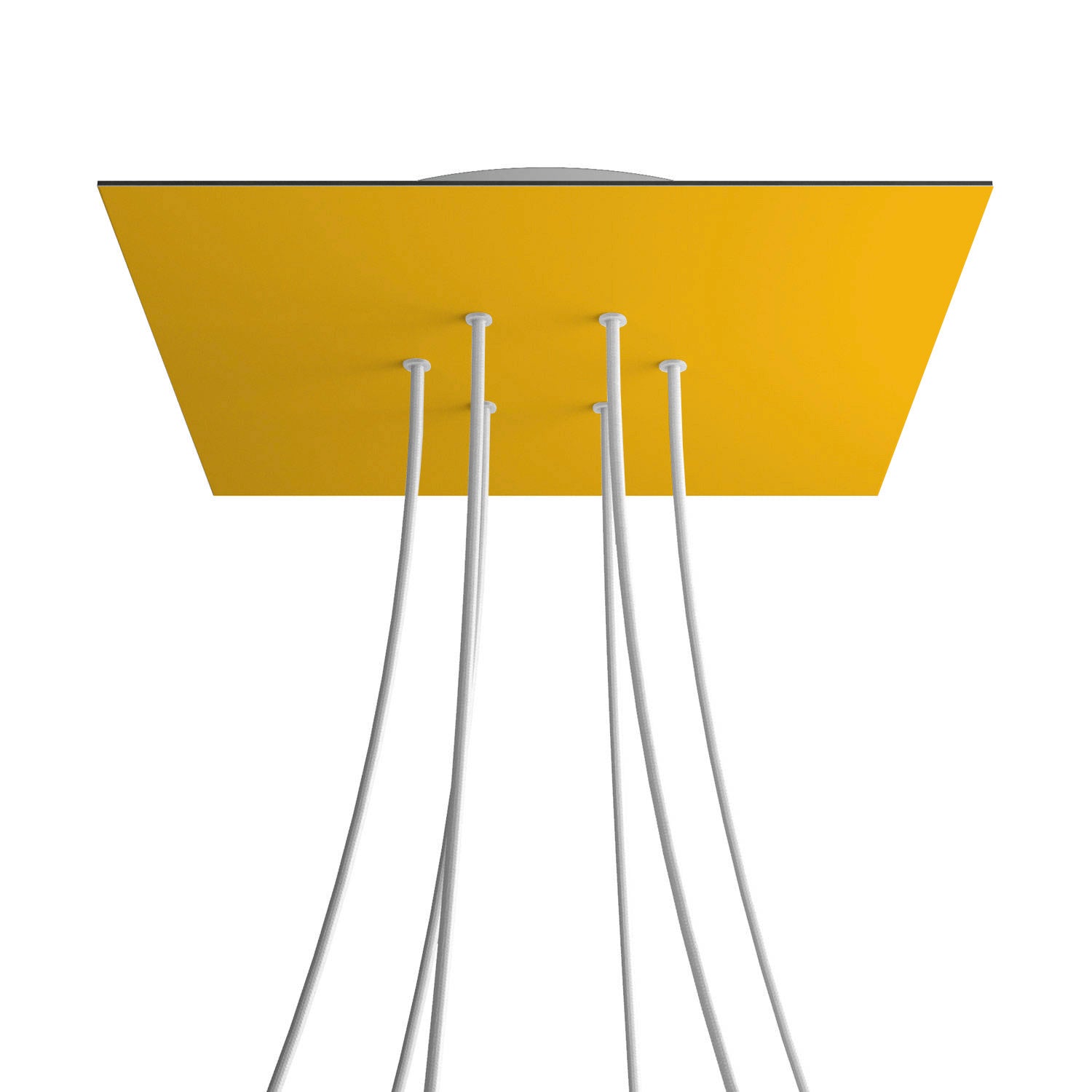 Rosone XXL Rose-One quadrato, 400 mm con 6 fori e 4 fori laterali - Mostarda Bianco