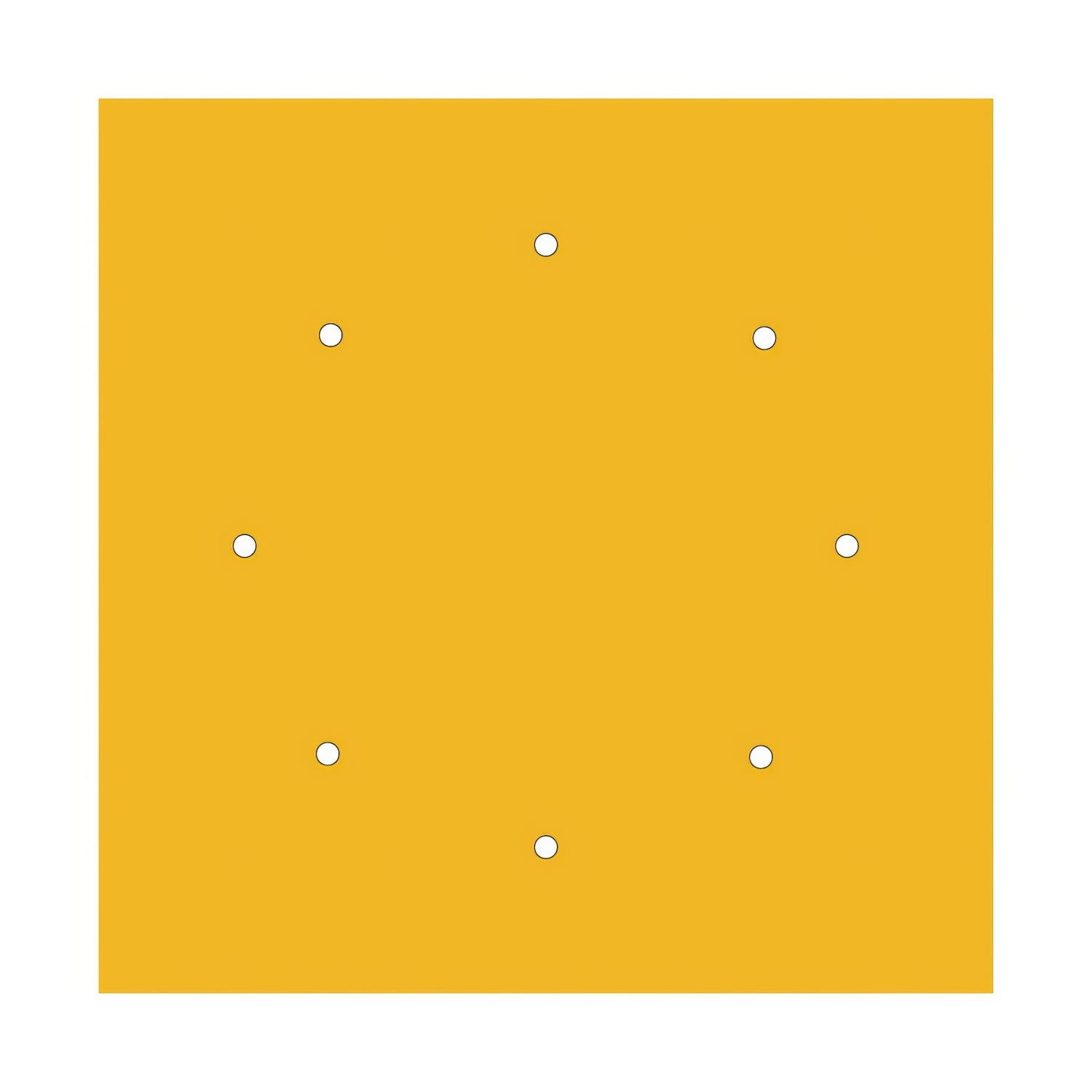 Rosone XXL Rose-One quadrato, 400 mm con 8 fori e 4 fori laterali - Mostarda Bianco