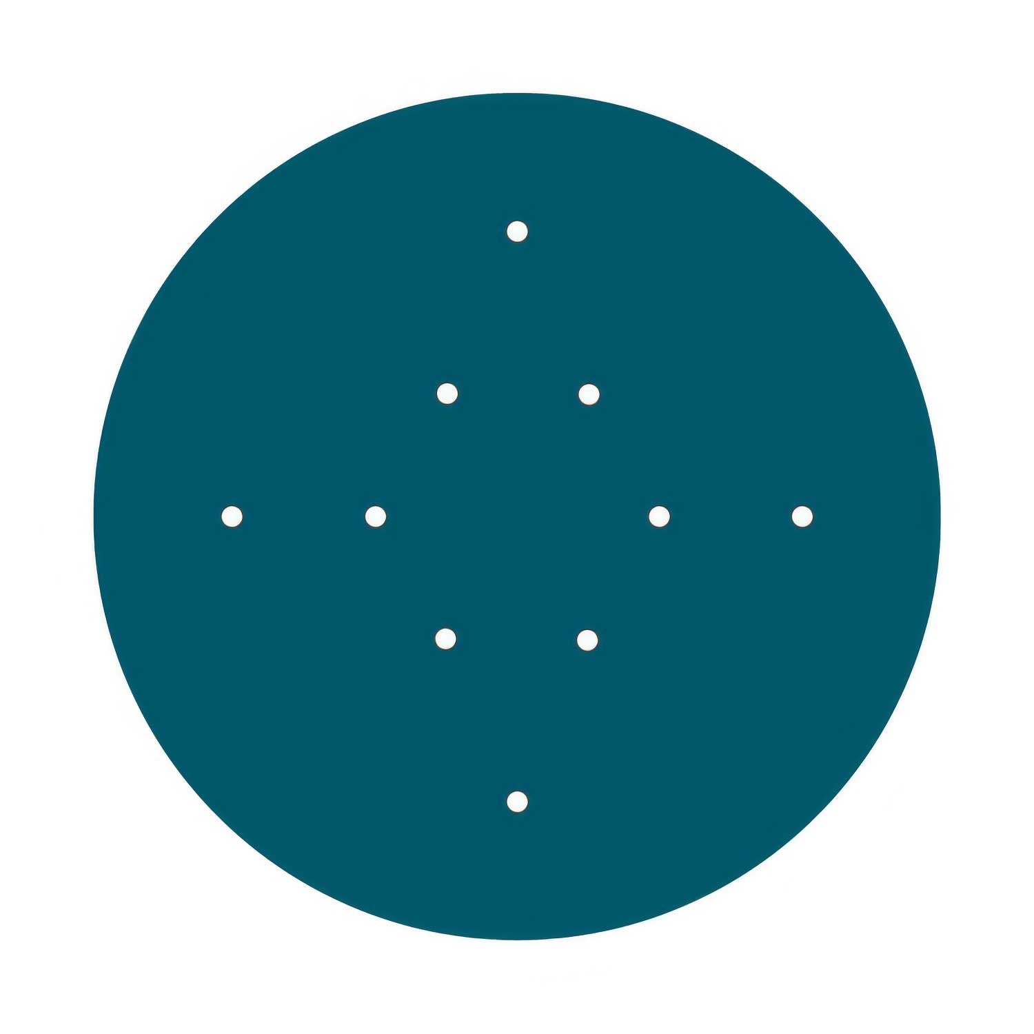 Rosone XXL Rose-One rotondo, diametro 400 mm con 10 fori e 4 fori laterali - Petrolio Bianco