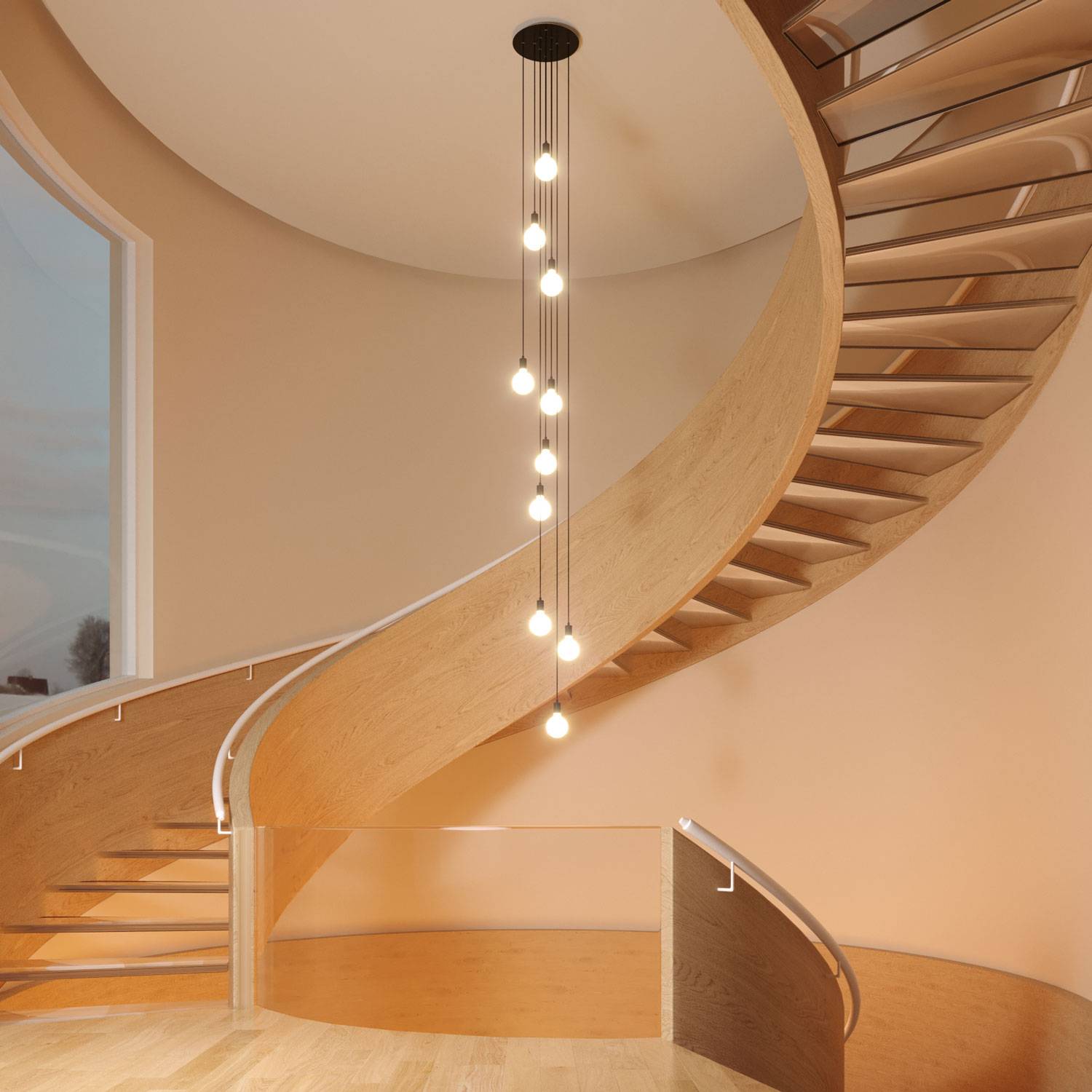 Rosone XXL Rose-One rotondo, diametro 400 mm con 10 fori e 4 fori laterali - Verde prato Bianco