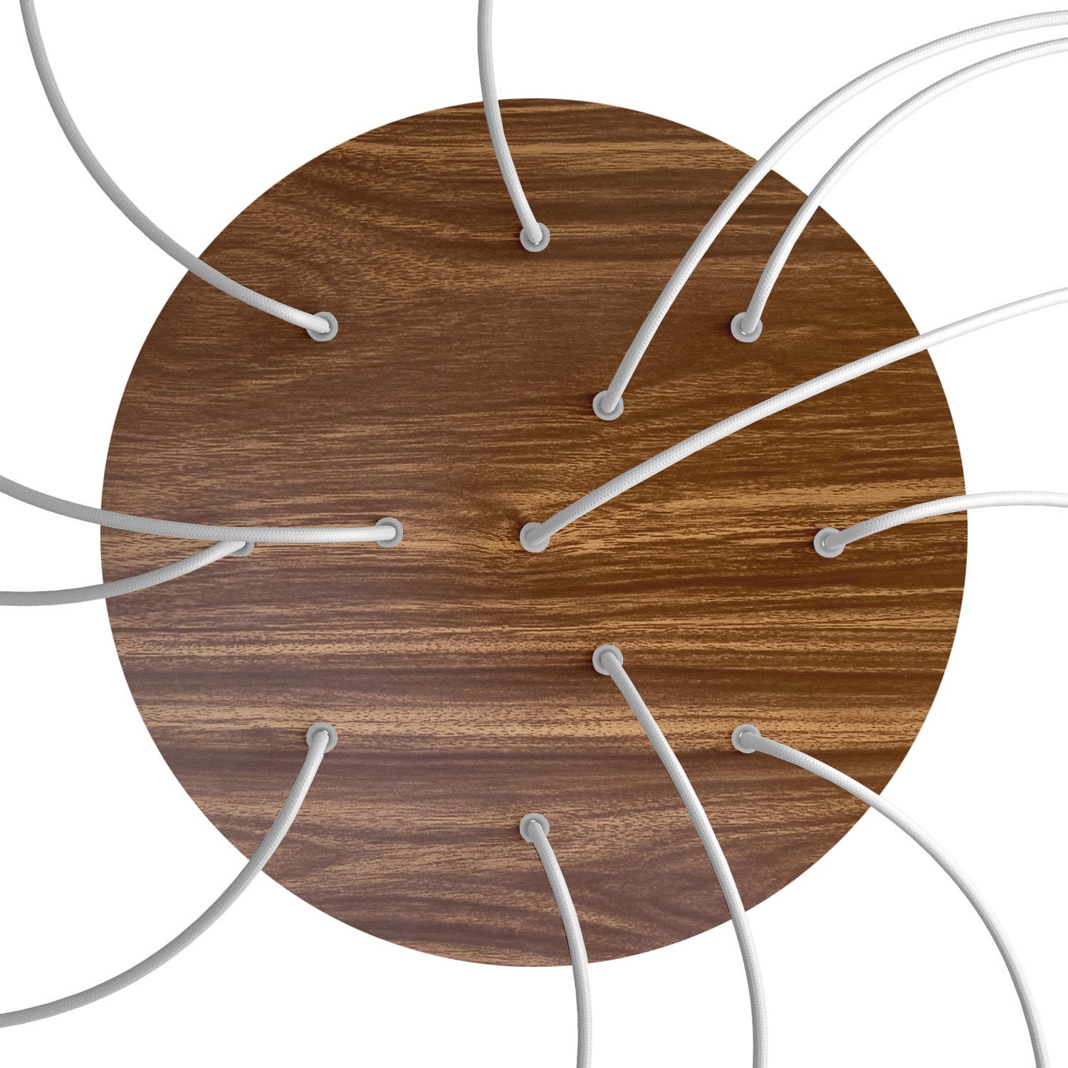 Rosone XXL Rose - One rotondo, diametro 400 mm con 12 fori e 4 fori laterali - Legno - Creative Cables