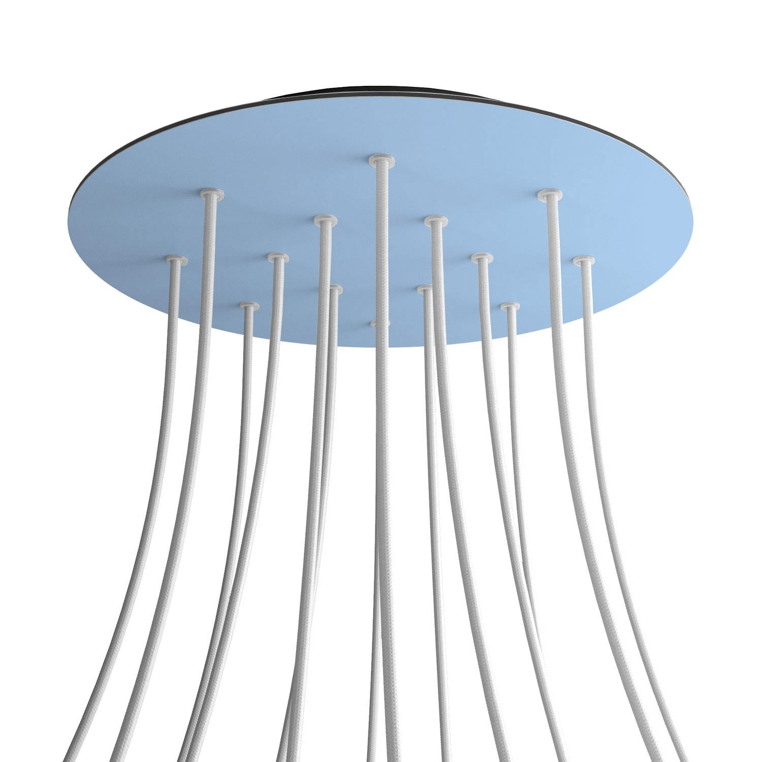 Rosone XXL Rose-One rotondo, diametro 400 mm con 14 fori e 4 fori laterali - Blu carta da zucchero Nero