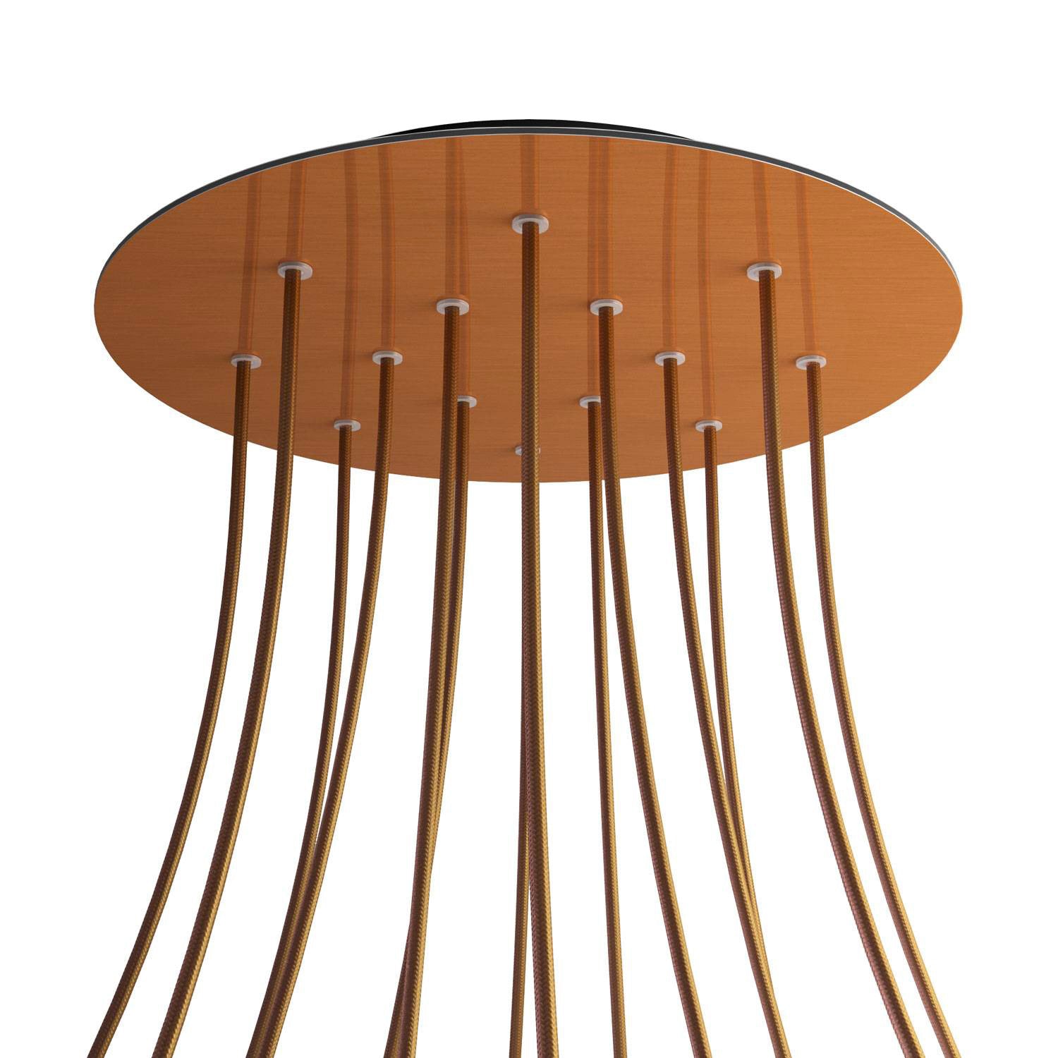 Rosone XXL Rose-One rotondo, diametro 400 mm con 14 fori e 4 fori laterali - Dibond Rame satinato Nero