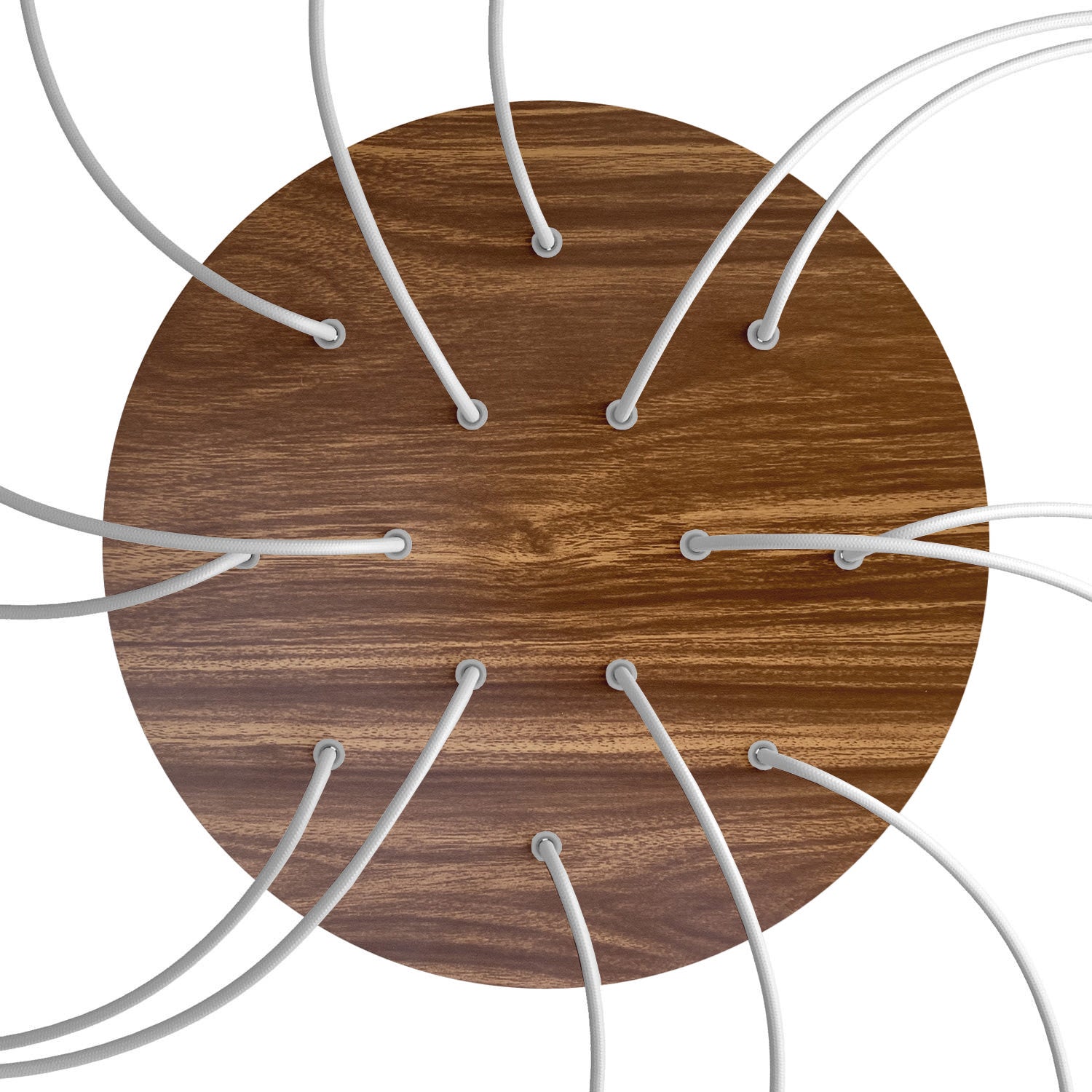 Rosone XXL Rose - One rotondo, diametro 400 mm con 14 fori e 4 fori laterali - Legno - Creative Cables