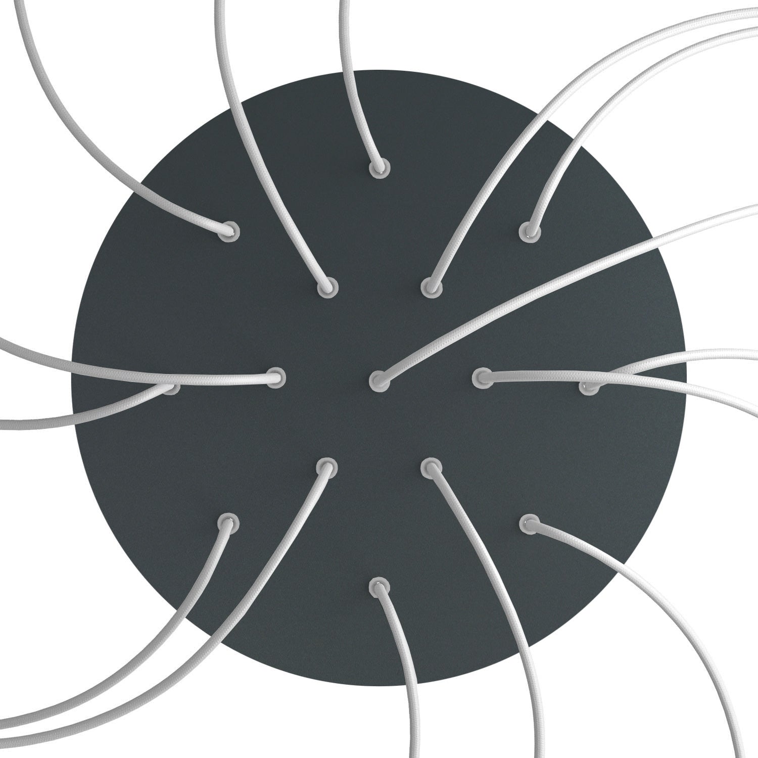 Rosone XXL Rose - One rotondo, diametro 400 mm con 15 fori e 4 fori laterali - Antracite - Creative Cables