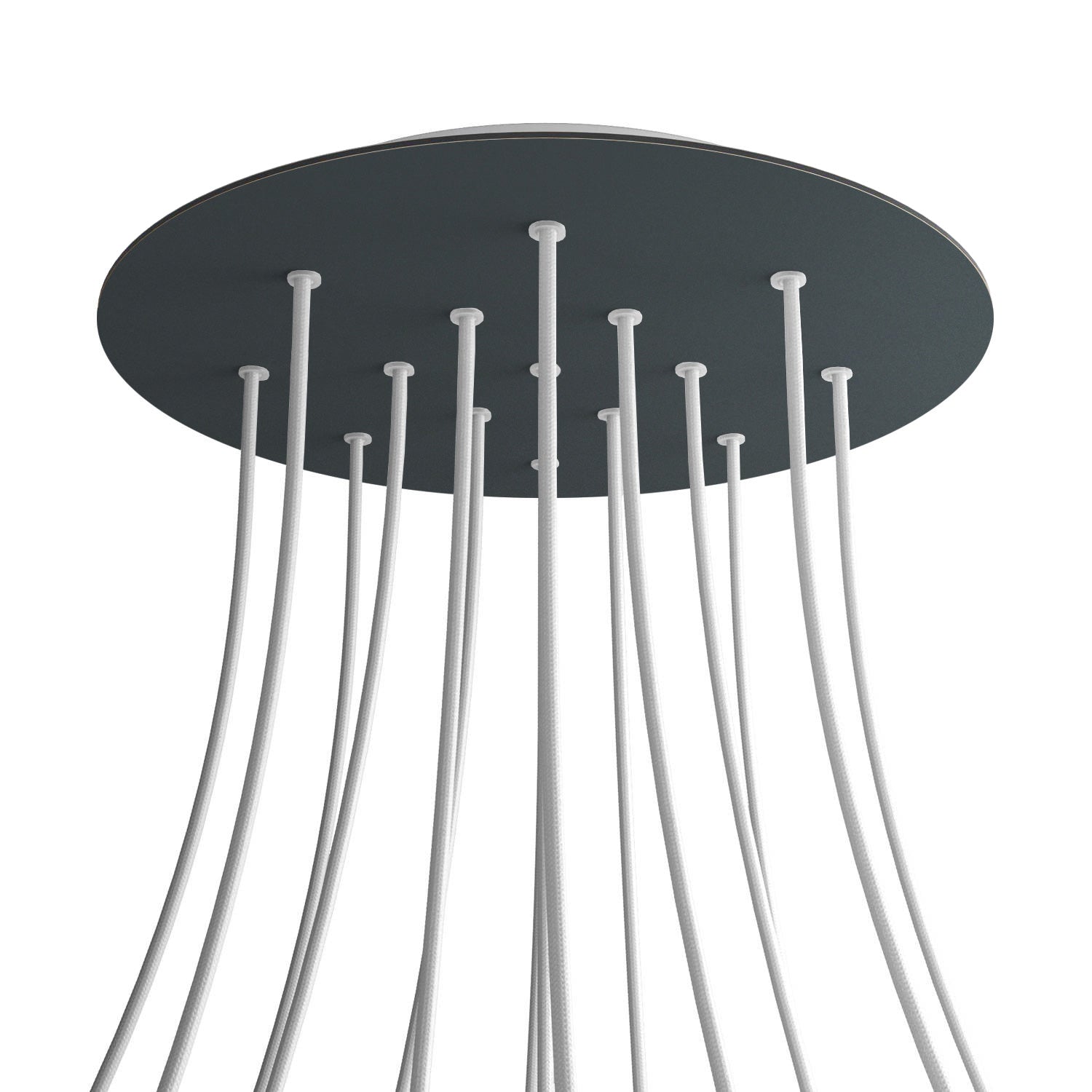 Rosone XXL Rose - One rotondo, diametro 400 mm con 15 fori e 4 fori laterali - Antracite - Creative Cables