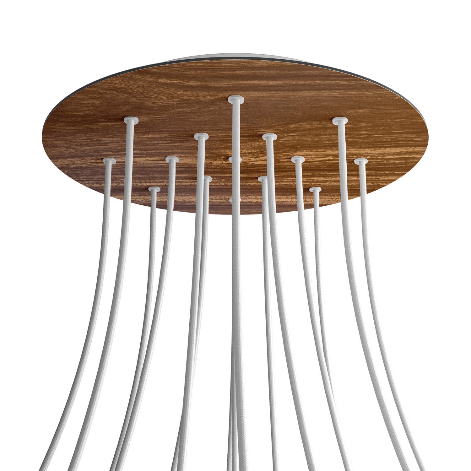 Rosone XXL Rose - One rotondo, diametro 400 mm con 15 fori e 4 fori laterali - Legno - Creative Cables