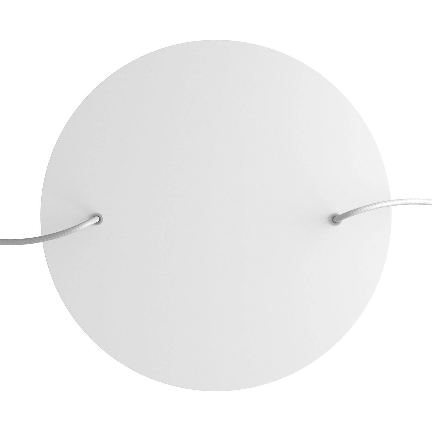 Rosone XXL Rose - One rotondo, diametro 400 mm con 2 fori e 4 fori laterali - Bianco opaco - Creative Cables