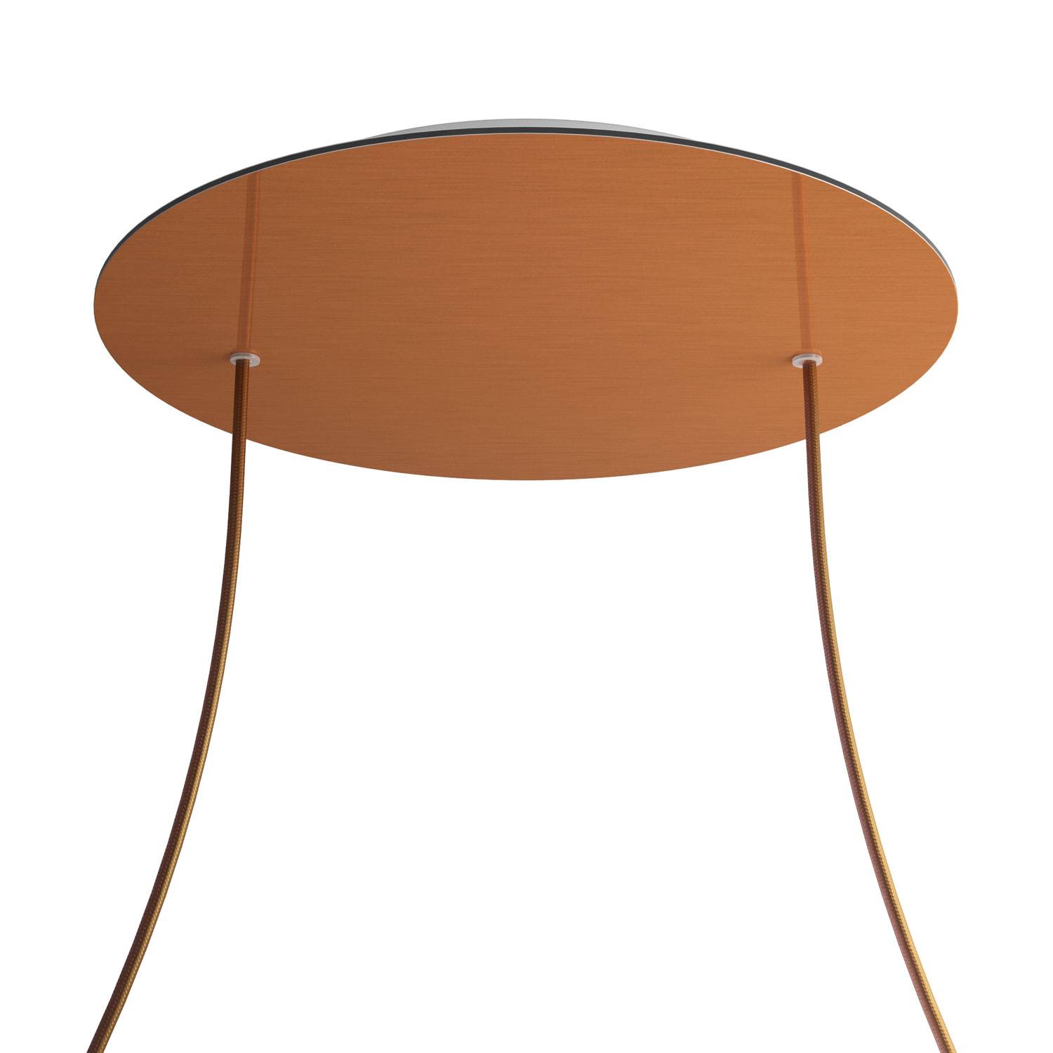 Rosone XXL Rose - One rotondo, diametro 400 mm con 2 fori e 4 fori laterali - Dibond Rame satinato - Creative Cables