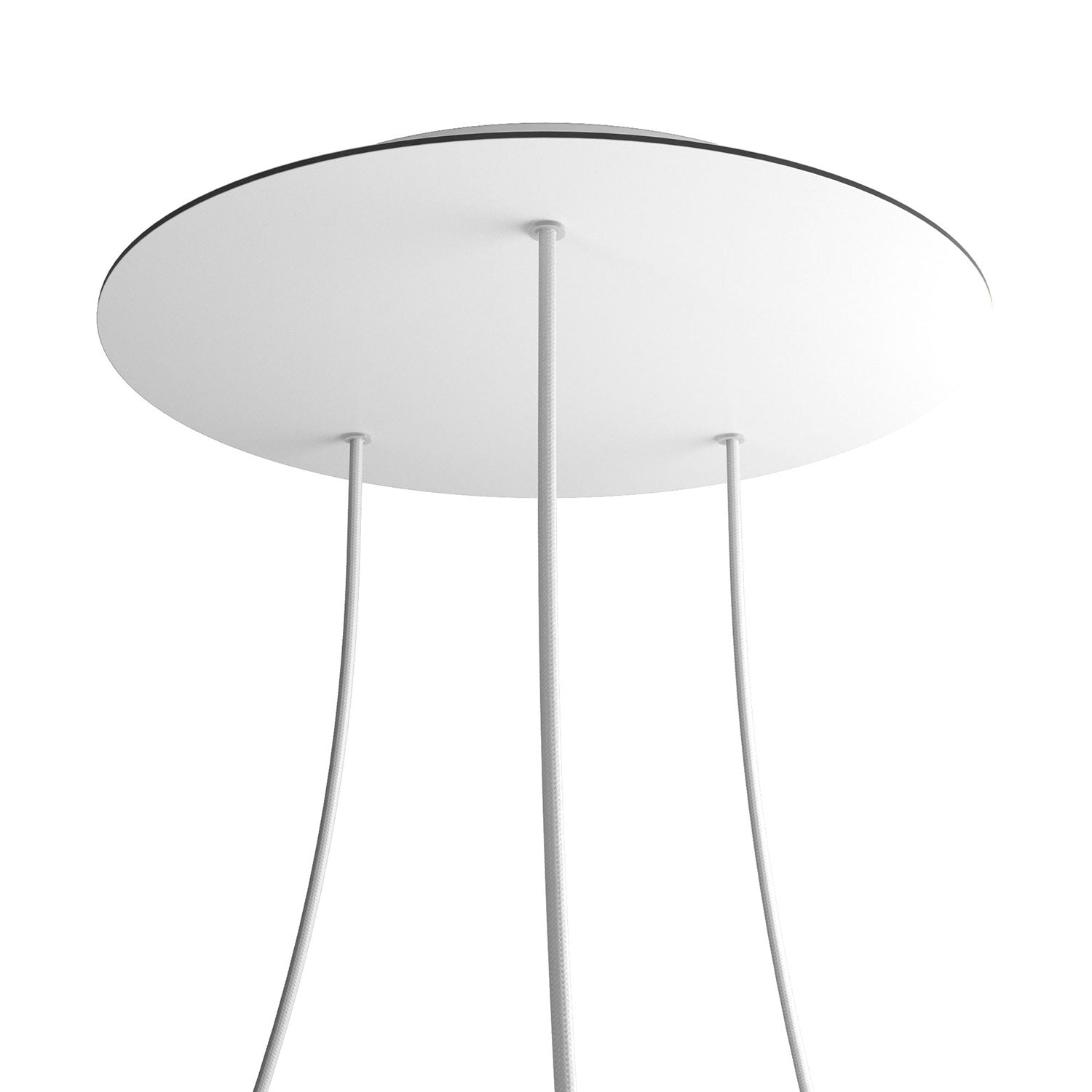 Rosone XXL Rose - One rotondo, diametro 400 mm con 3 fori e 4 fori laterali - Bianco opaco - Creative Cables