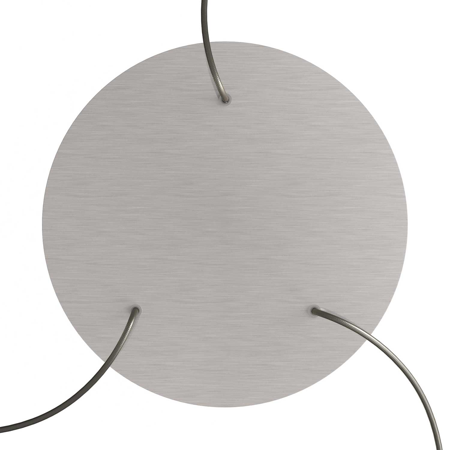 Rosone XXL Rose - One rotondo, diametro 400 mm con 3 fori e 4 fori laterali - Dibond Acciaio satinato - Creative Cables