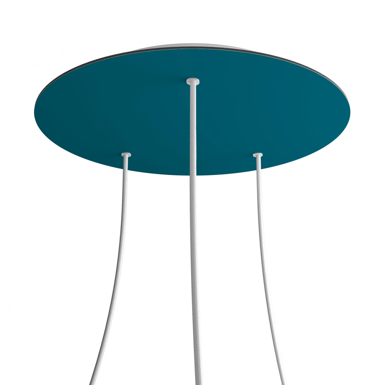 Rosone XXL Rose - One rotondo, diametro 400 mm con 3 fori e 4 fori laterali - Petrolio - Creative Cables